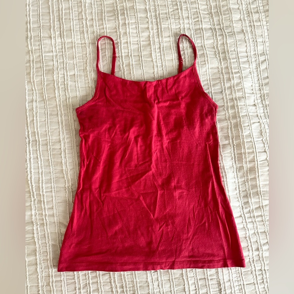 Vintage Y2K Medium Coral Oscar de la Renta Spaghetti Strap Tank Top
